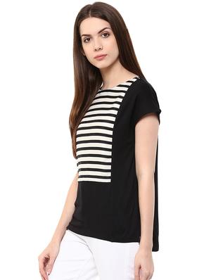 round neck striped top - 16703419 - Standard Image - 2