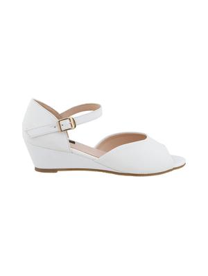 white closed back wedges - 16704218 - Standard Image - 2