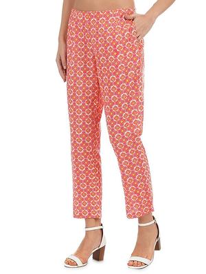 high rise printed cigarette pants trouser - 16704315 - Standard Image - 2