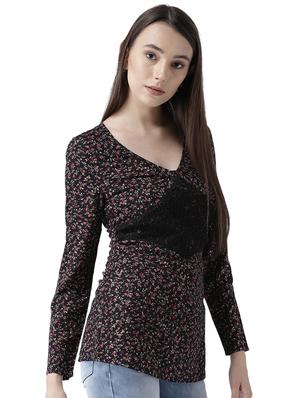 lace panel floral top - 16704482 - Standard Image - 2