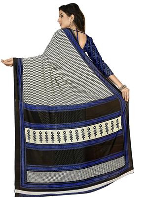 printed bordered saree with blouse - 16704546 - Standard Image - 2