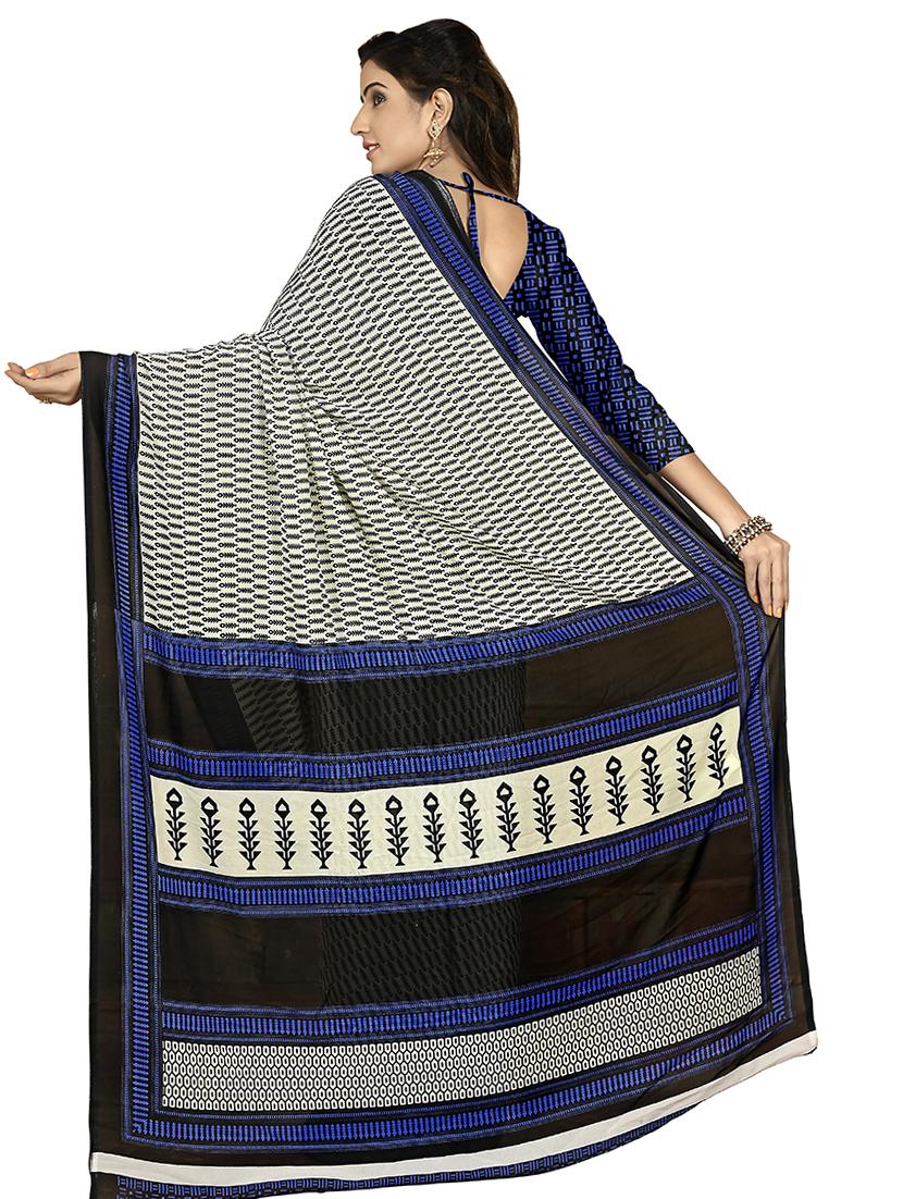 printed bordered saree with blouse - 16704546 - Zoom Image - 2