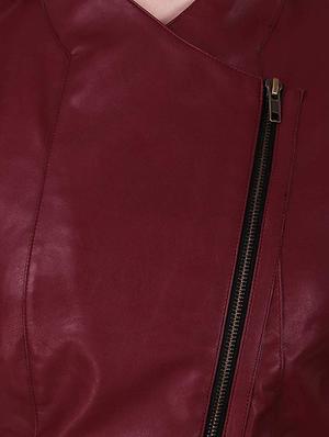 lapel neck leather/leatherette jacket - 16704557 - Standard Image - 5