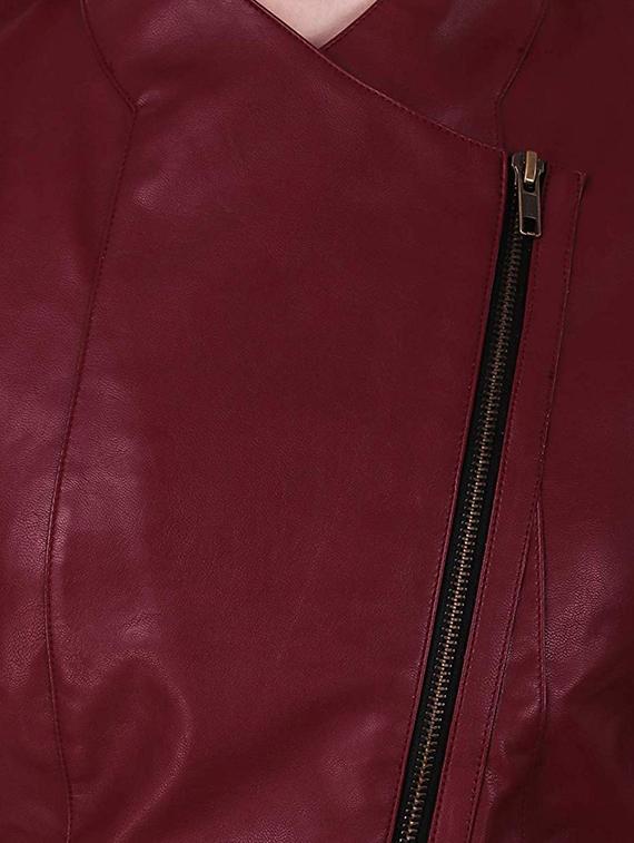 lapel neck leather/leatherette jacket - 16704557 - Zoom Image - 5