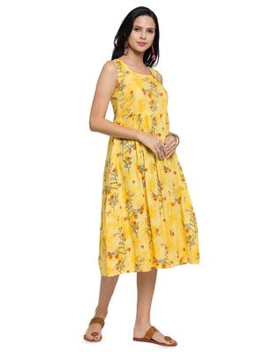printed flared ethnic dress - 16704751 - Standard Image - 2