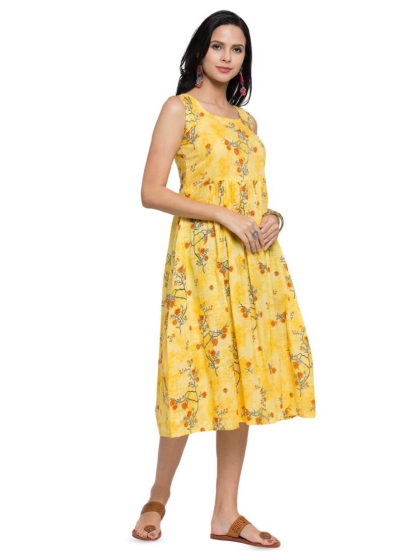 printed flared ethnic dress - 16704751 - Zoom Image - 2