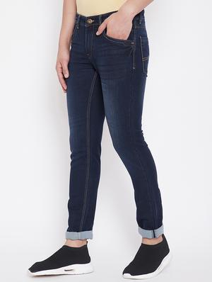 dark blue light washed denim jeans - 16706012 - Standard Image - 2
