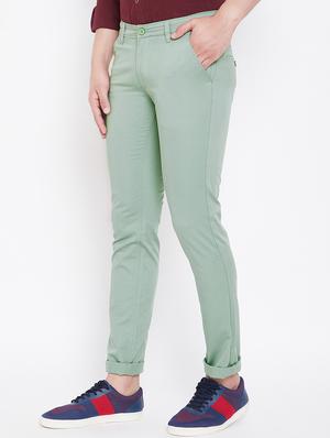 green solid chinos - 16706031 - Standard Image - 2