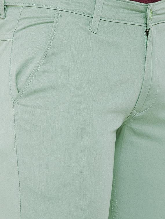 green solid chinos - 16706031 - Zoom Image - 5