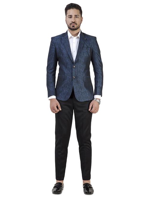 blue printed single breasted suit - 16706177 - Very Small Image - 1