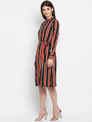roll up sleeved striped shirt dress - 16706252 - Standard Image - 2