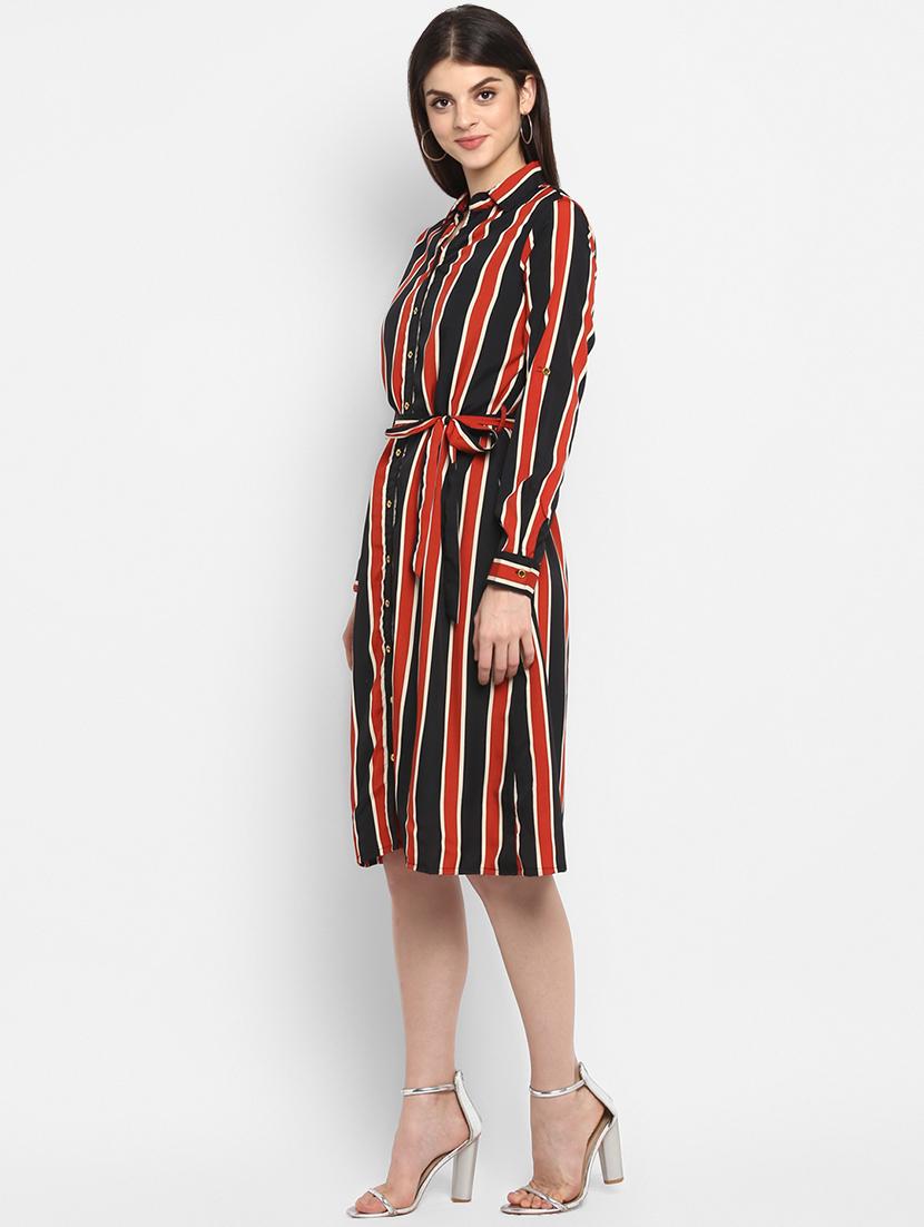 roll up sleeved striped shirt dress - 16706252 - Zoom Image - 2