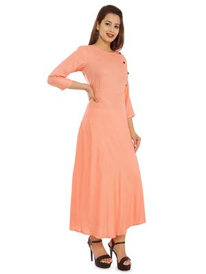 solid fit & flared ethnic dress - 16706326 - Standard Image - 2