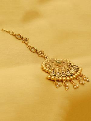 gold single maang teeka - 16707668 - Standard Image - 2