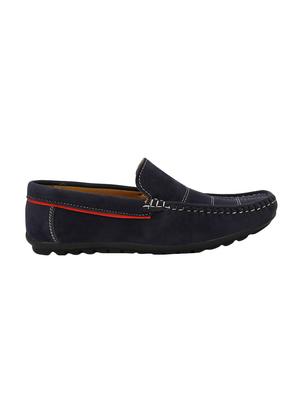 navy leatherette slip on loafers - 16707959 - Standard Image - 2