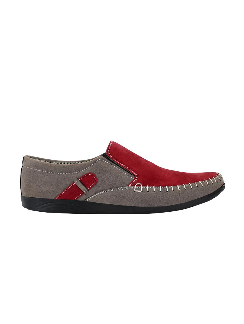 grey leatherette slip on loafers - 16708010 - Zoom Image - 2