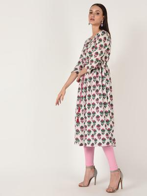 floral flared kurta - 16708021 - Standard Image - 2
