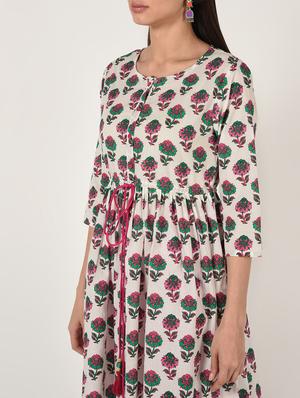 floral flared kurta - 16708021 - Standard Image - 5