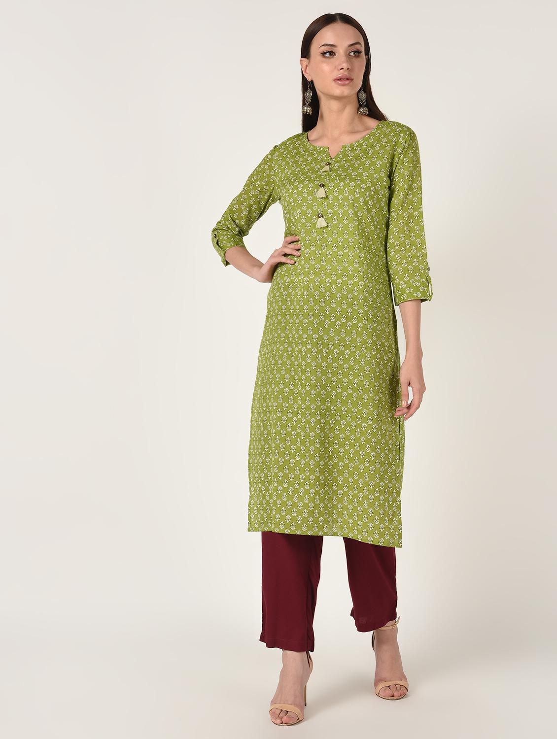 printed straight kurta - 16708025 - Zoom Image - 2