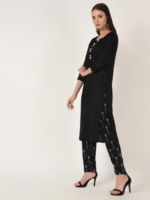 solid straight kurta - 16708026 - Standard Image - 2