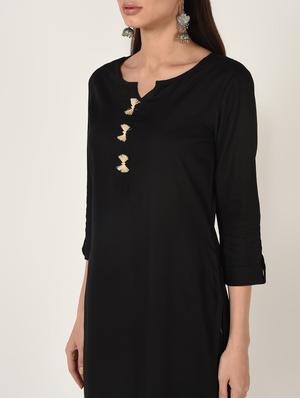 solid straight kurta - 16708026 - Standard Image - 5