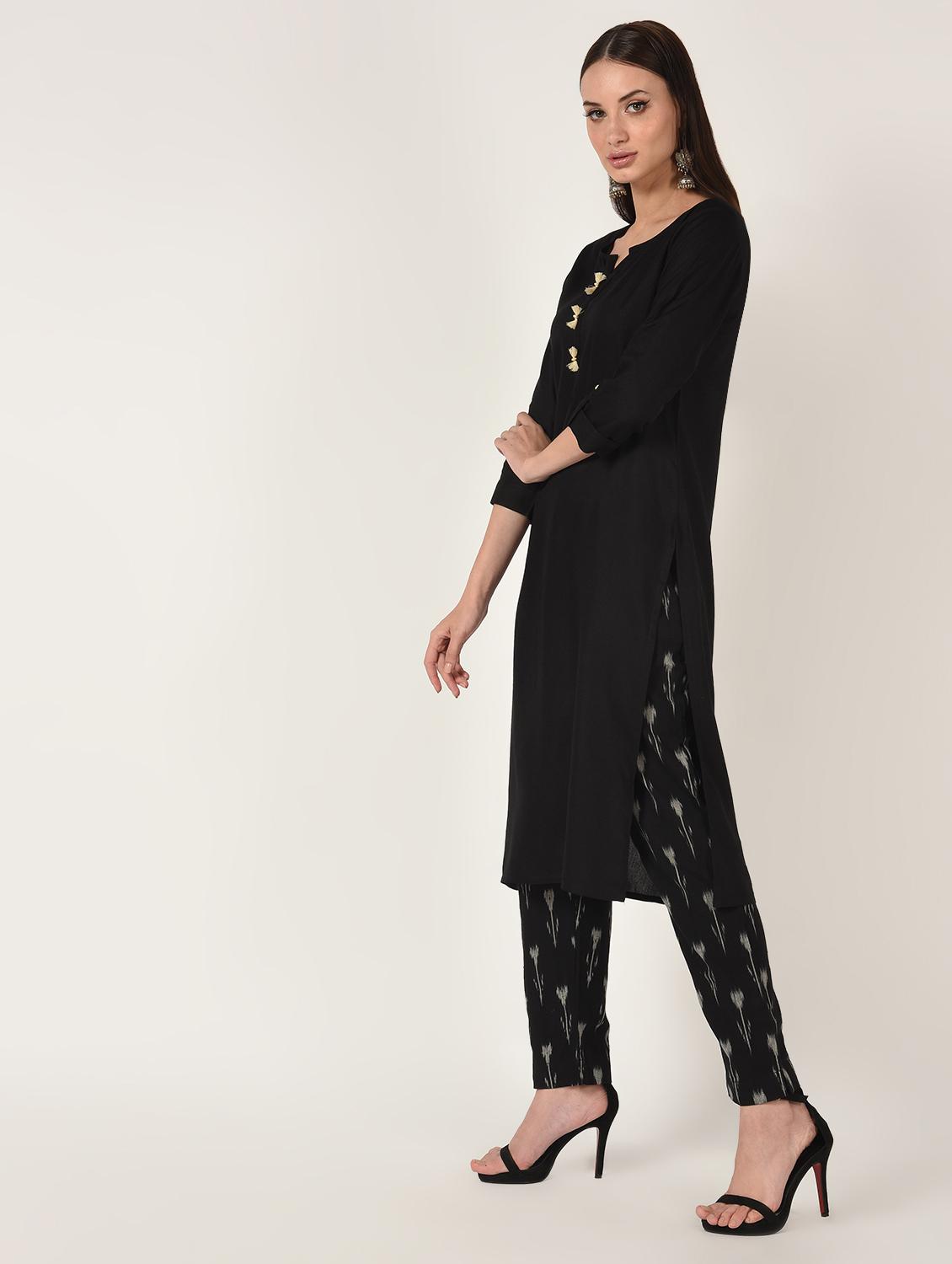 solid straight kurta - 16708026 - Zoom Image - 2