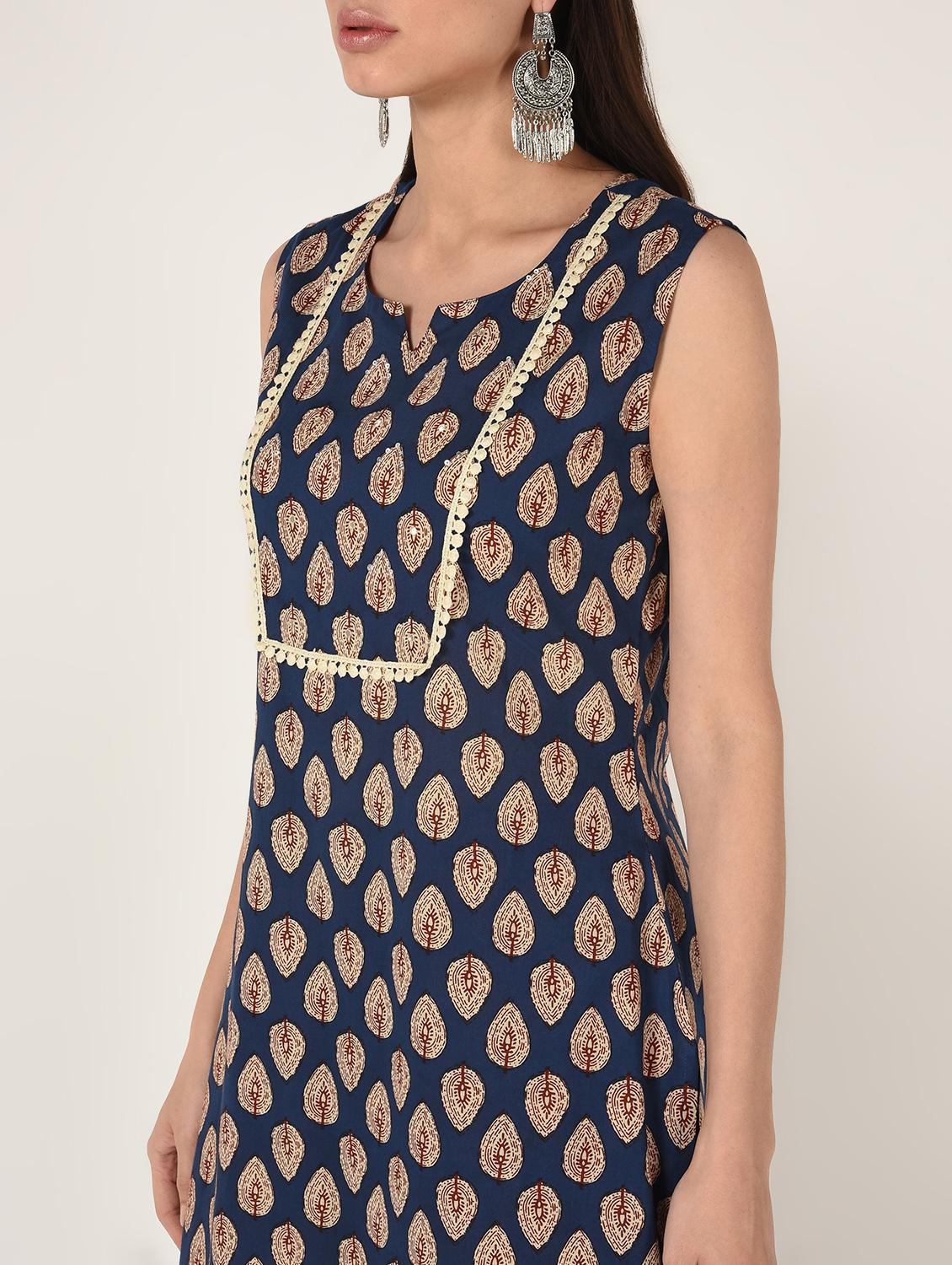 printed kurta palazzo set - 16708031 - Zoom Image - 5
