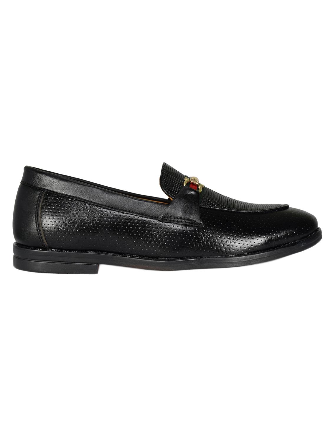 black leatherette formal slip ons - 16708355 - Zoom Image - 2
