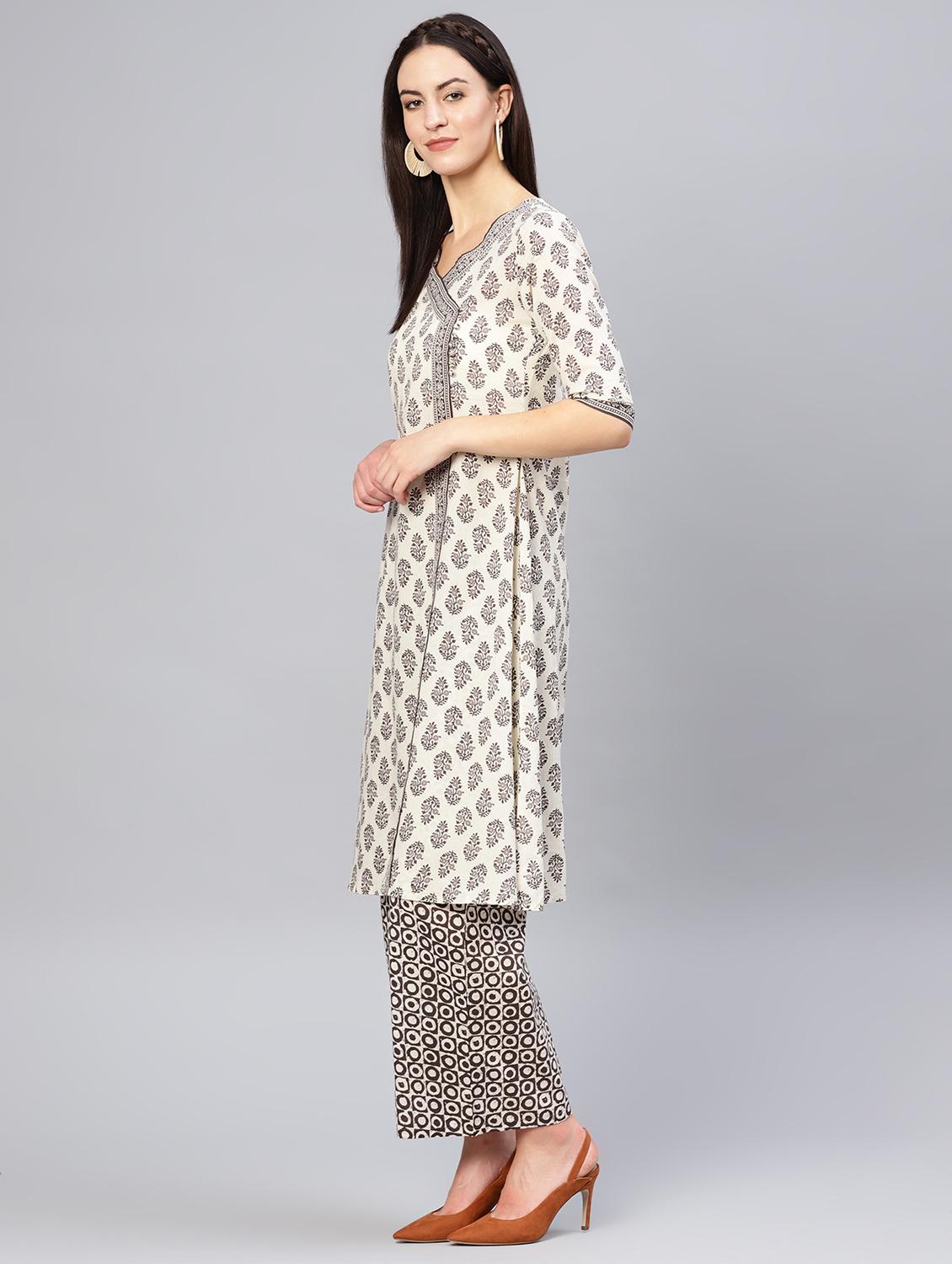 floral printed kurta palazzo set - 16708371 - Zoom Image - 2