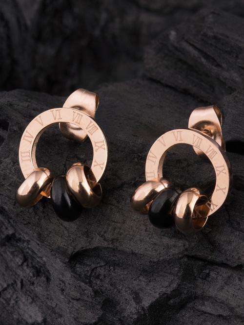 gold metal studs earring - 16708532 - Standard Image - 1