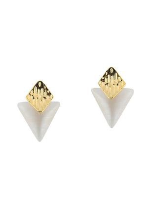 gold metal drop earring - 16708564 - Standard Image - 2