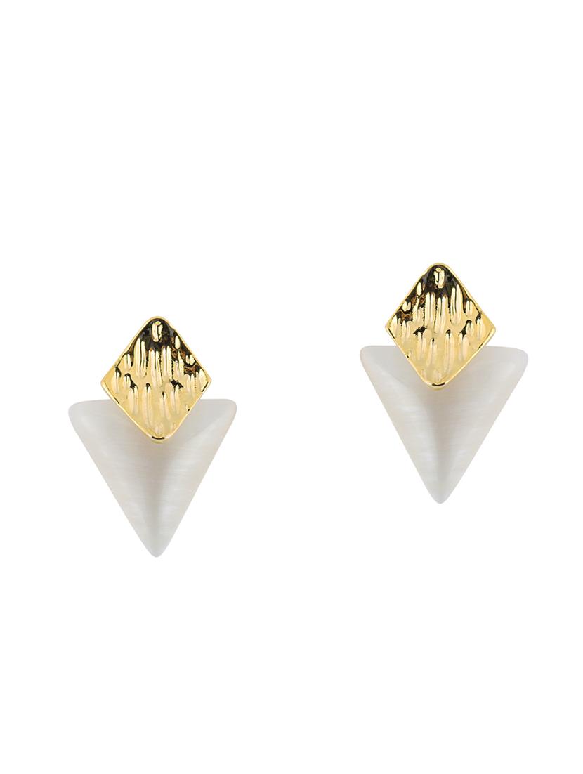 gold metal drop earring - 16708564 - Zoom Image - 2