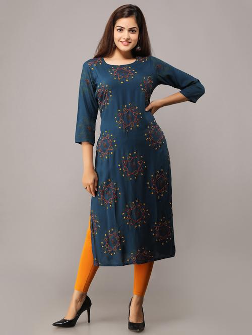 printed straight kurta - 16708847 - Standard Image - 1