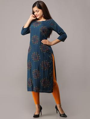 printed straight kurta - 16708847 - Standard Image - 2