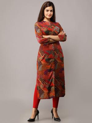 printed straight kurta - 16708858 - Standard Image - 2