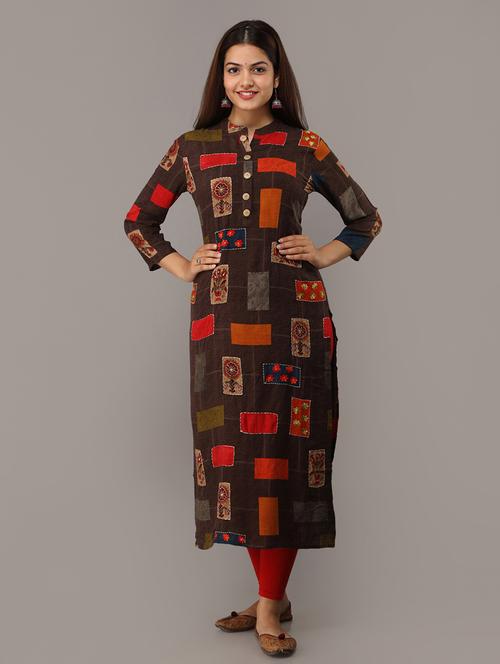 printed straight kurta - 16708859 - Standard Image - 1