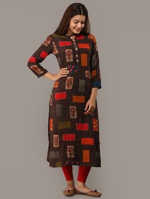 printed straight kurta - 16708859 - Standard Image - 2