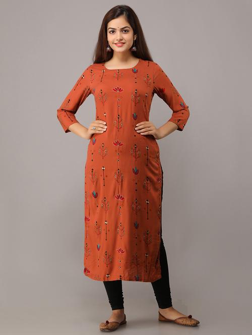 printed straight kurta - 16708863 - Standard Image - 1