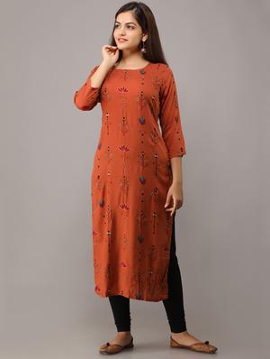 printed straight kurta - 16708863 - Standard Image - 2
