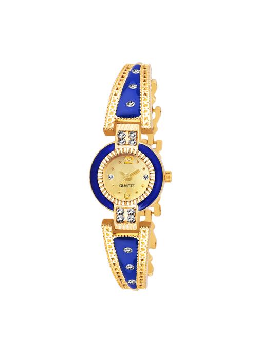 laauts women's gold and blue analog watch - 16708965 - Standard Image - 1