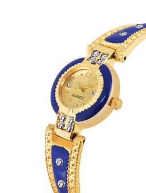 laauts women's gold and blue analog watch - 16708965 - Standard Image - 2