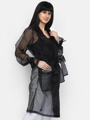 tie knot detail lapel neck jacket - 16709340 - Standard Image - 2