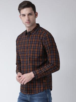 brown checkered casual shirt - 16709413 - Standard Image - 2
