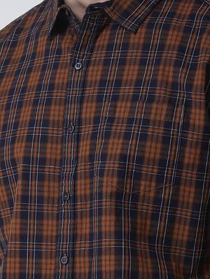brown checkered casual shirt - 16709413 - Standard Image - 5
