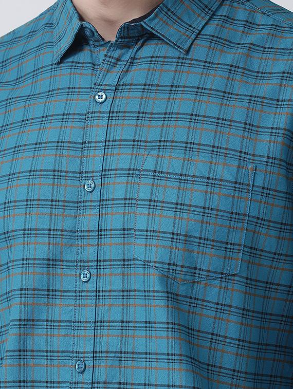 blue checkered casual shirt - 16709414 - Zoom Image - 5