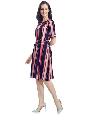 tie front striped a-line dress - 16709700 - Standard Image - 2