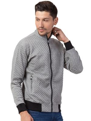 grey solid casual jacket - 16709799 - Standard Image - 2