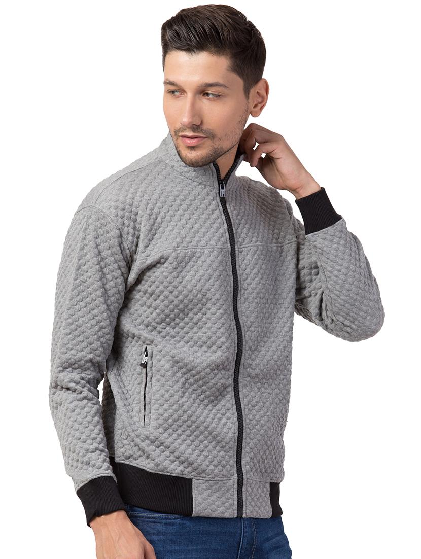 grey solid casual jacket - 16709799 - Zoom Image - 2