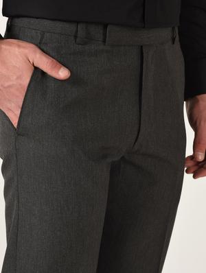 grey textured flat front formal trouser - 16709819 - Standard Image - 5