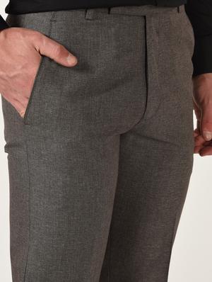 brown textured flat front formal trouser - 16709824 - Standard Image - 5
